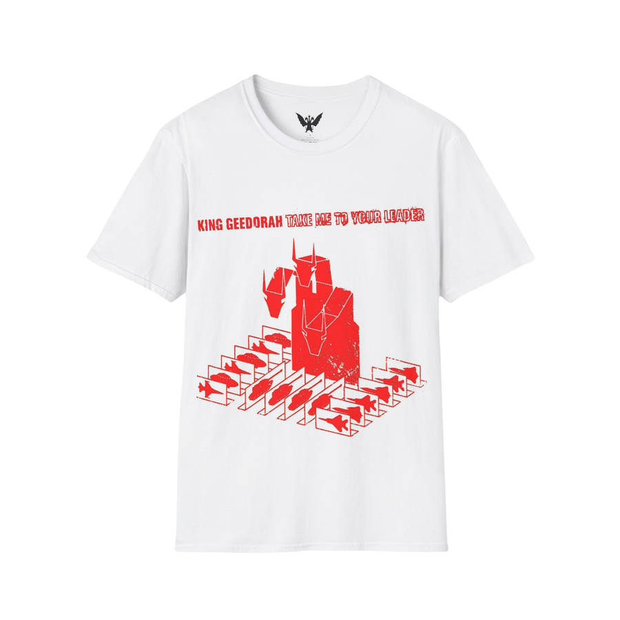 King Geedorah Take Me to Your Leader t-shirt — hip hop album artwork on white cotton tee