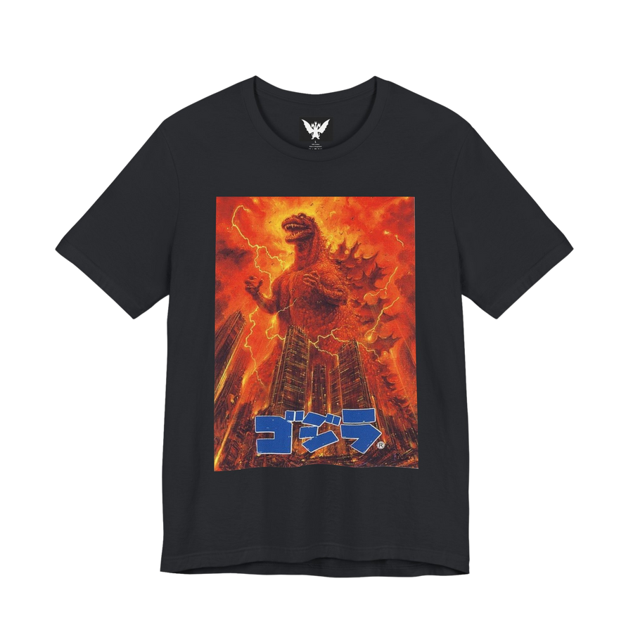 Return of Godzilla t-shirt — 1984 movie poster artwork on black cotton tee for kaiju fans"
