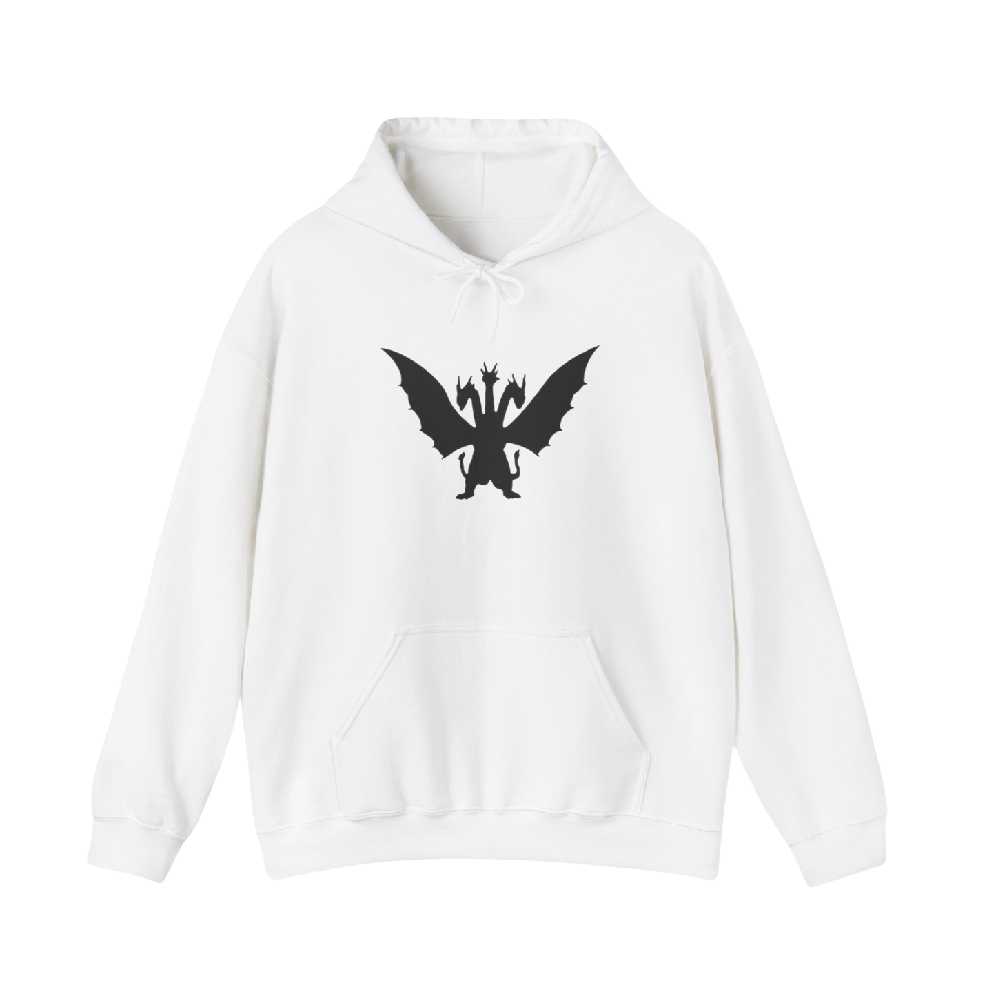 White King Ghidorah “Take Me To Your Leader” hoodie — sci-fi kaiju streetwear with bold front graphic
