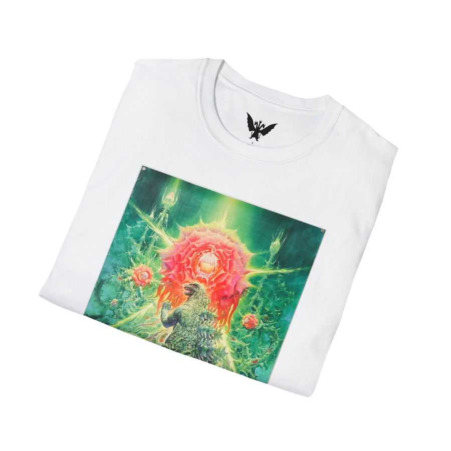 Folded white Godzilla vs Biollante 1989 tee — officially-inspired monster movie apparel for collectors