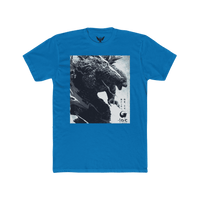Godzilla Minus One movie poster t-shirt — cinematic design on Solid turquoise cotton tee for kaiju fans