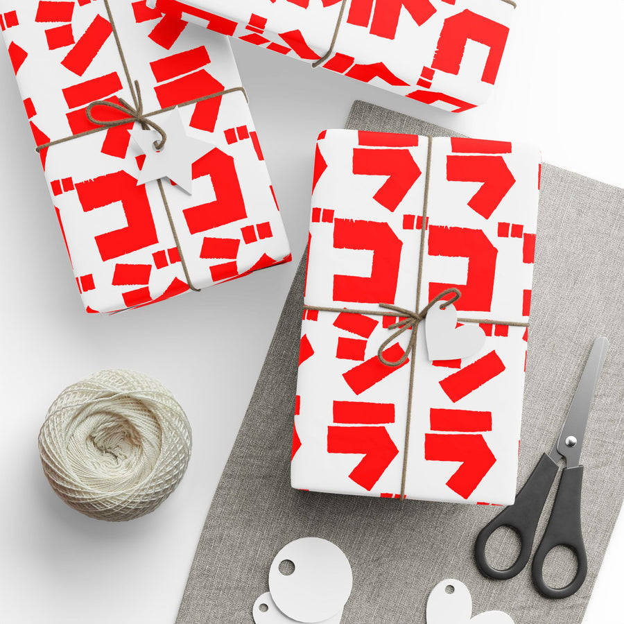 Godzilla Katakana Wrapping Paper (Red)