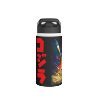 Leak-proof screw-on lid with carry handle on Godzilla-themed water bottle — ideal for everyday use