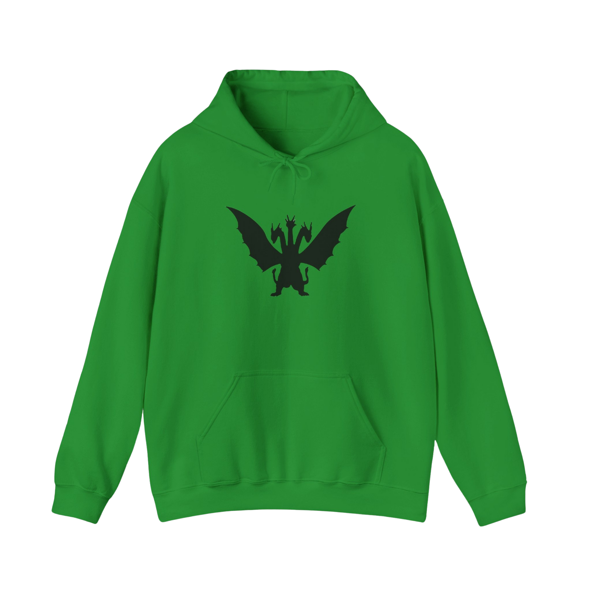 Irish Green King Ghidorah “Take Me To Your Leader” hoodie — sci-fi kaiju streetwear with bold front graphic

