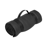 Rolled Space Godzilla blanket with carry strap — compact and portable for hikes or beach days