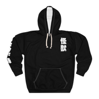 Godzilla vs SpaceGodzilla hoodie — bold kaiju battle print on black pullover sweatshirt