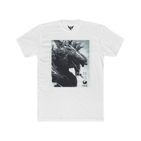 Godzilla Minus One movie poster t-shirt — cinematic design on Solid White cotton tee for kaiju fans