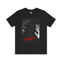 Original Godzilla poster t-shirt — vintage 1954 kaiju movie art on black cotton tee