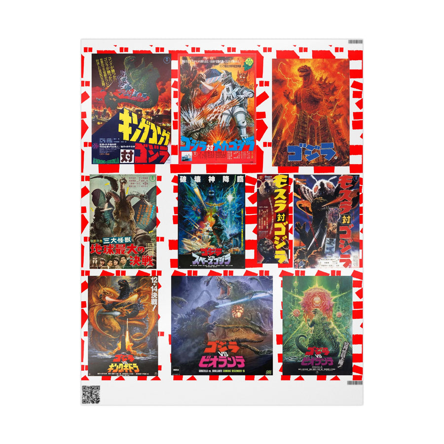 Godzilla Poster Collage Wrapping Paper