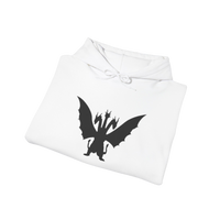Folded white King Ghidorah hoodie — streetwear-style Godzilla apparel for kaiju fans