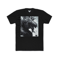 Godzilla Minus One movie poster t-shirt — cinematic design on black cotton tee for kaiju fans