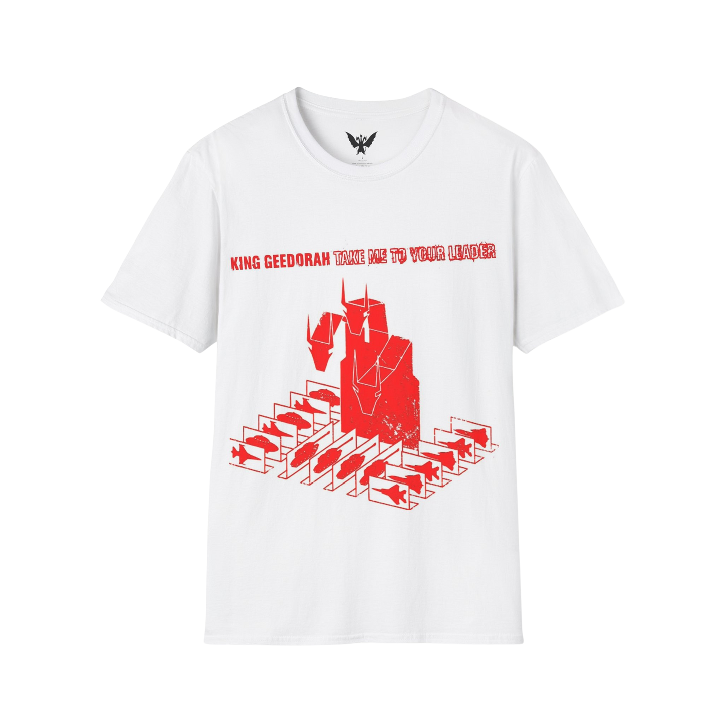 King Geedorah Take Me to Your Leader t-shirt — hip hop album artwork on white cotton tee