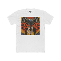 White Mothra and the Fairies t-shirt — mystical design featuring Shobijin twins and Mothra in flight