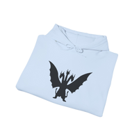 Folded light blue  King Ghidorah hoodie — streetwear-style Godzilla apparel for kaiju fans