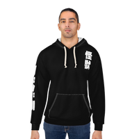 Male Model wearing Godzilla vs SpaceGodzilla pullover hoodie — 90s monster clash design for fans