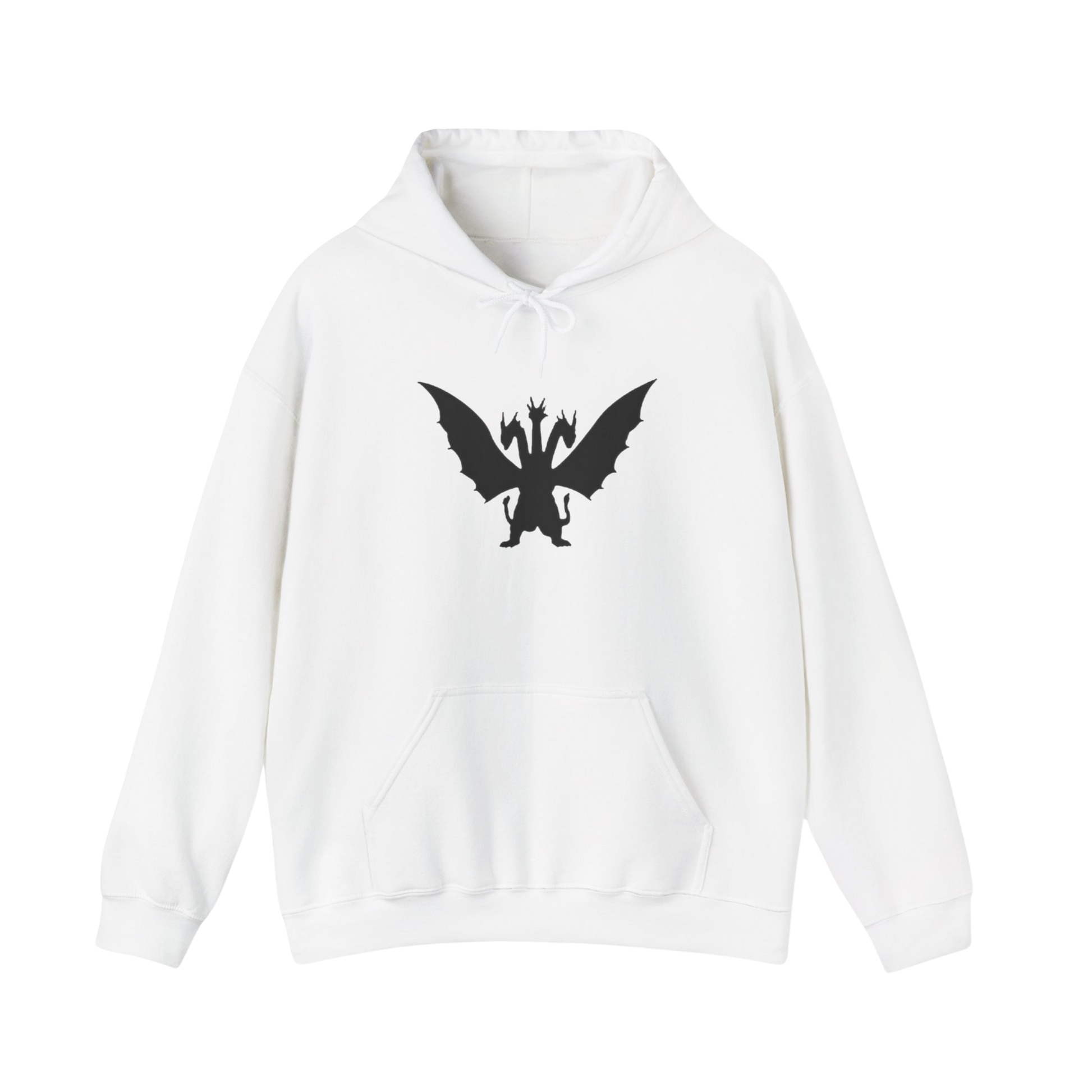White King Ghidorah “Take Me To Your Leader” hoodie — sci-fi kaiju streetwear with bold front graphic