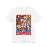 Mechagodzilla t-shirt — detailed mechanical kaiju design on white cotton tee
