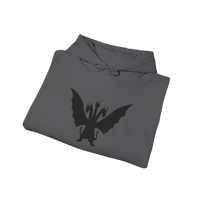 Folded charcoal  King Ghidorah hoodie — streetwear-style Godzilla apparel for kaiju fans